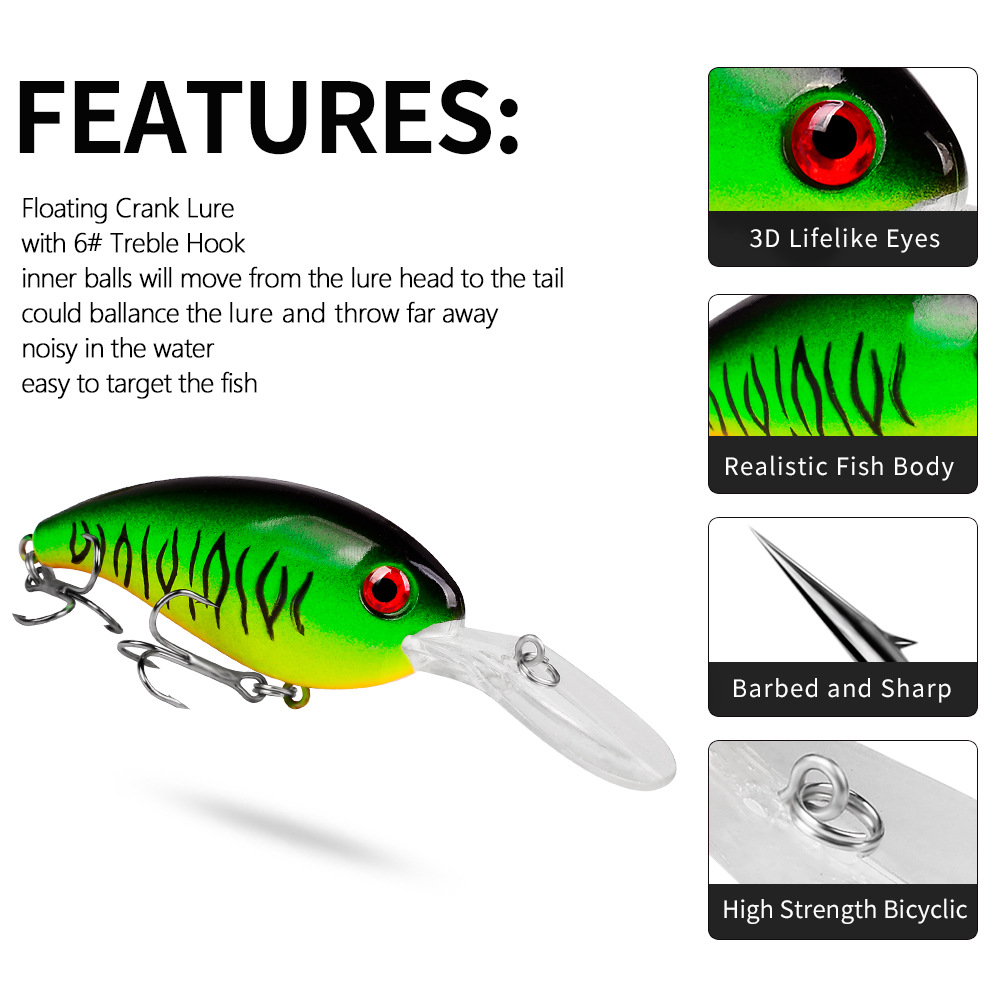 1 sztuk Crankbait przynęty mor – Fishing Lure Crankbait recenzja i cena